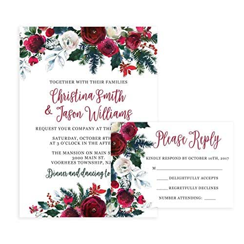 Amazon.com: Christmas Wedding Invitations and Self Mailing ...