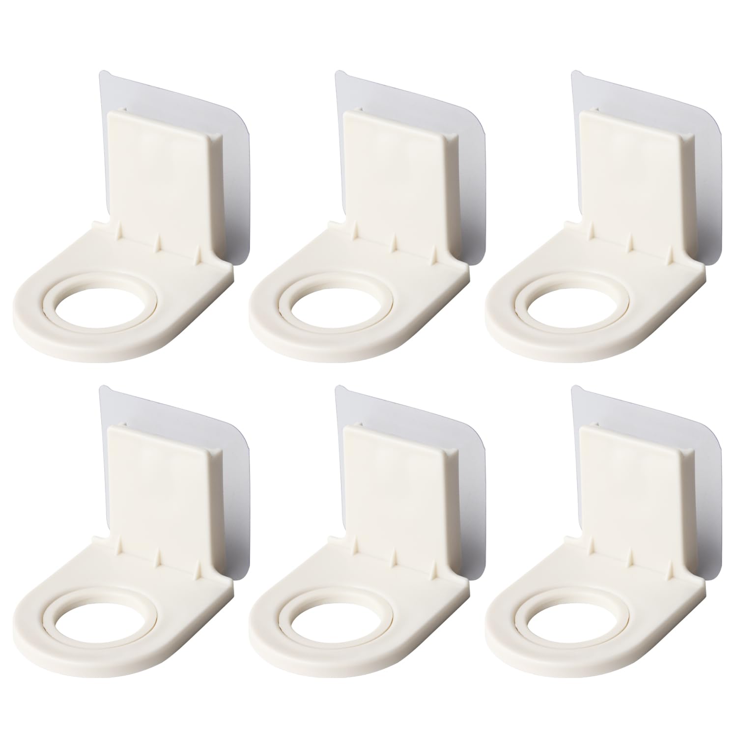 Photo 1 of DekoTech Self-Adhesive Wall-Mounted Shower Gel and Shampoo Dispenser Bottle Rack Hook – No Drilling, Liquid Soap & Hand Soap Holder for Bathroom and Kitchen (6 Pack)