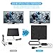 [Newest 2019] Amplified Digital TV Antenna HD- Indoor Antenna, Long 80 Miles Range with Switch Amplifier Signal Booster, Support 1080P and Older TV's HDTV Freeview Channels- 16.5ft Cable/Adapter