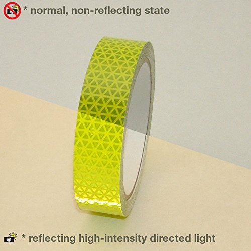 Oralite V98 Microprismatic Retroreflective Conspicuity Tape: 1 in. x 15 ft. (Fluorescent Lime Yellow)