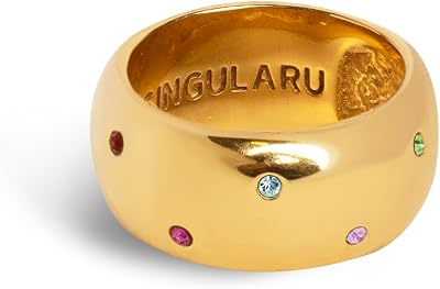 Anillo Mujer Curve Rainbow Baño Oro