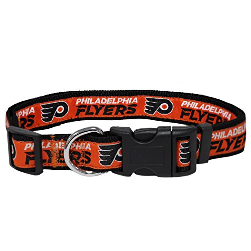 NHL PHILADELPHIA FLYERS COLLAR for DOGS & CATS, Large. - Adjustable, Cute & Stylish! The Ultimate HOCKEY FAN Collar!