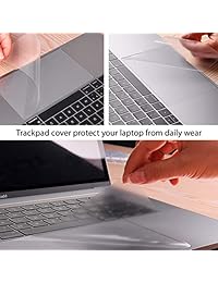 Homy Kit de protección completa compatible para el nuevo MacBook Pro de 15 pulgadas 2016, 2017, 2018: funda de teclado, protector de barra táctil, protector de almohadilla de seguimiento, cubierta antiespía de cámara   y tapones antipolvo puerto de protec