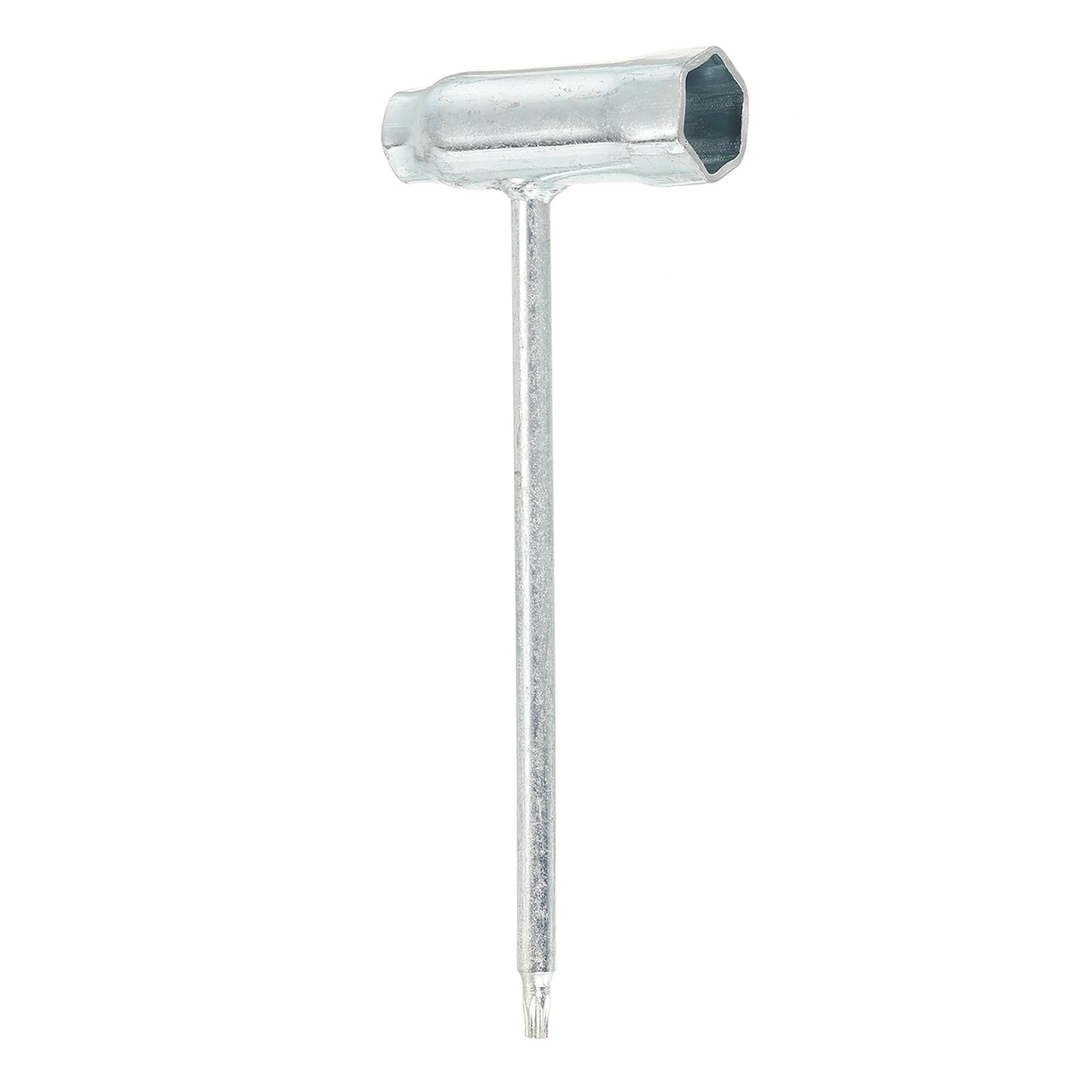 PATIKIL 13mm/19mm Chainsaw Combination T-Wrench Hex Wrench Spark Plug Socket, Silver