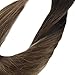 Full Shine Black Clip in Hair Extensions Real Human Hair, Higlighjt Black to Light Brown Mix Honey Blonde Hair Extensions Real Human Hair Clip ins for Women 14 inch 7pcs 120g