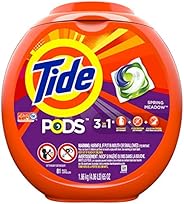 Tide PODS, Laundry Detergent Liquid Pacs, Spring Meadows, 81 Count - Packaging May Vary