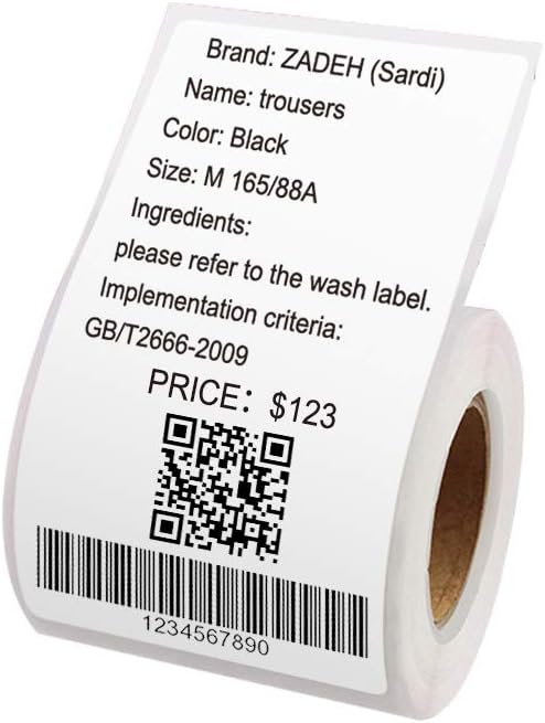 JingChen Multi-Purpose Self-Adhesive Thermal Label Paper for JingChen B11 and B3 Portable Label Printer, 45x80mm(1.8''x3.2''), 95 Labels/Roll