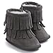 Voberry Baby Toddler Girls Boys Winter Warm Snow Boot Tassels Trimmed Boots Outdoor (12~18Month, Dark Gray)