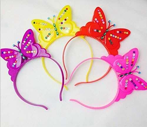 8 PC Light Up LED Flasing Ears and Polka Dot Bows Headbands - Various Styles (Butterfly)