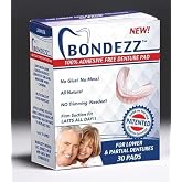 Bondezz Adhesive Free Denture Pads | Lower Denture | 30 Pack | Secure &amp; Comfortable Fit | No Glue/No Mess | All Day Suction | Denture Glue Alternative | Safe, Natural &amp; Non-Toxic