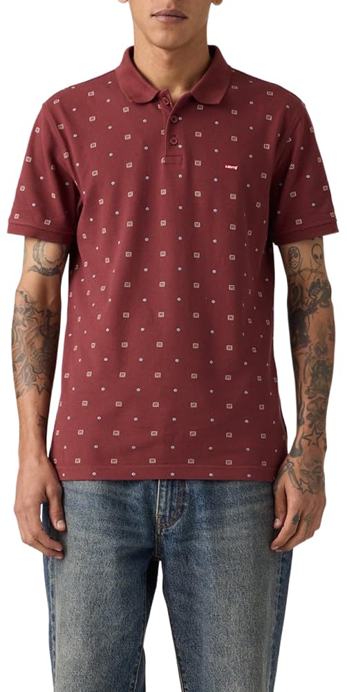 Levi's Men's Housemark Polo, (New) Ebba Geo Oxblood, X-Large Image