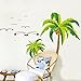 YIUHART Wall Decals Palm Tree Coconut Tree Leaves Wall Stickers Home Decor for Living Room Bedroom Office Kid's Room 23x35”