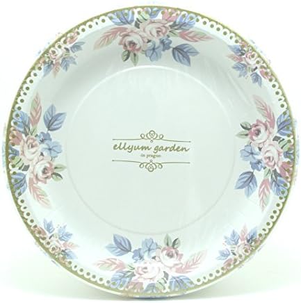 European style Premium Quality Wise Size Paper Plate, 9.2" Diameter (6 Plates of 1 Packs) (flower)