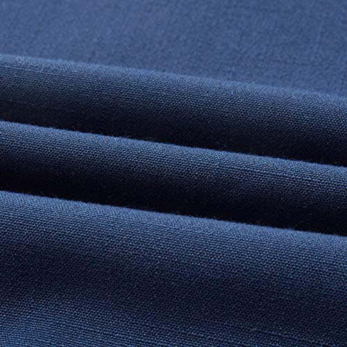 MoMA Decorative Throw Pillow Covers (Set of 2) - Linen Blend Pillow Cover Sham Cushion Cover - Throw Pillow Cover - Sofa Throw Pillow Cover - Square Decorative Pillowcase - Navy Blue - 18" x 18" - Thumbnail 4