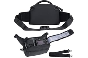 Cwatcun Waist Camera Bag Fanny Pack DSLR SLR Sling Shoulder Water Resistant Pack for Carrying Case - Photographer Hiking Shoo