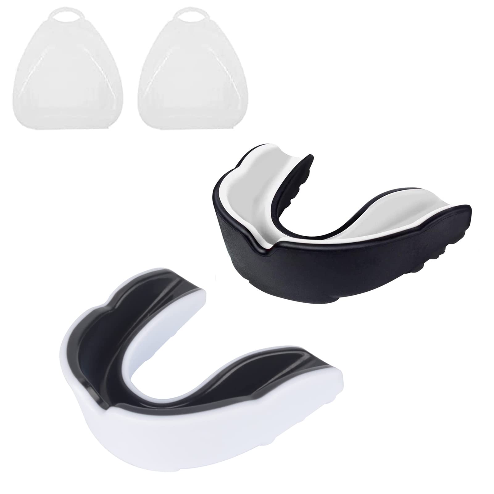 2 Pcs Sports Mouth Guard Adults and Junior Gum Shield with Case, Mouldable Slim Fit Mouthguard for Boxing, MMA, Rugby, Martial Arts, Judo, Karate, Hockey and All Contact Sports — image 1