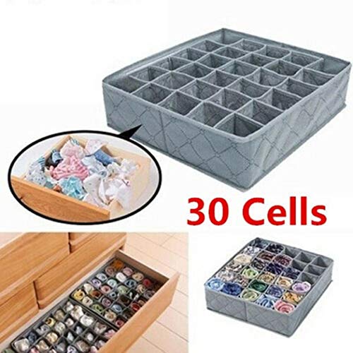 Idomeo 30 Grids Freely Separable Bras Underwear Socks Storage Organized Box Drawer Organizers