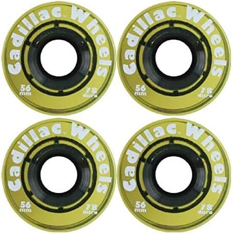 Cadillac Wheels Clear Yellow Skateboard Wheels - 56mm 78a (Set of 4)