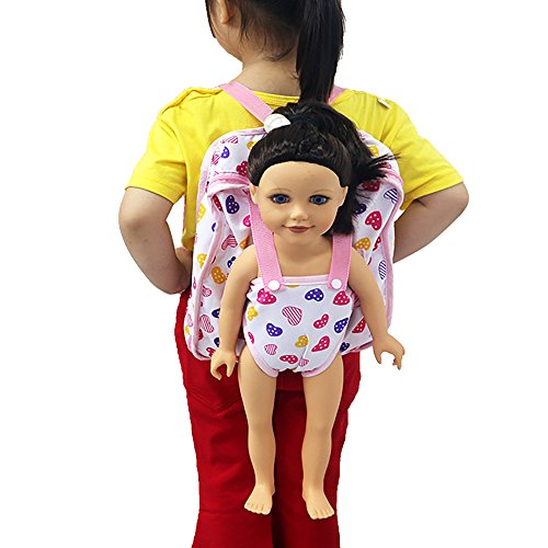 XADP Baby Doll Carrier Backpack Baby Carrier -Storage for Doll Clothes and Accessories- Fits 15 to 18 Inch Dolls