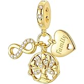 ASULIIAS Halloween Pumpkin Golden Family Charm 925 Sterling Silver Charms Fits Women's Charm Bracelet and Necklace Bead Charms Jewelry Gifts for Sister Friend