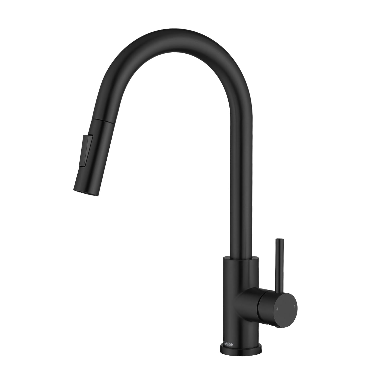 Tohlar Black Kitchen Tap with Pull-Down Sprayer Single Handle Kitchen Tap, Modern Stainless Steel Mixer Taps, Matte Black — image 1