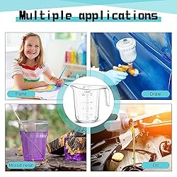Roshtia 2 Pcs Unbreakable Plastic Measuring Cups