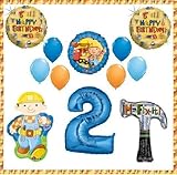 BOB THE BUILDER TOOLS HAMMER party supplies balloons SECOND 2ND BIRTHDAY FIX IT