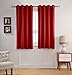 MYSKY HOME Red Curtains Bedroom Curtains 63 Inch Long Blackout Curtains for Living Room Dark Grommet Window Curtains Privacy Protect Room Darkening Single Panel Curtains, 52 x 63 Inch, Red