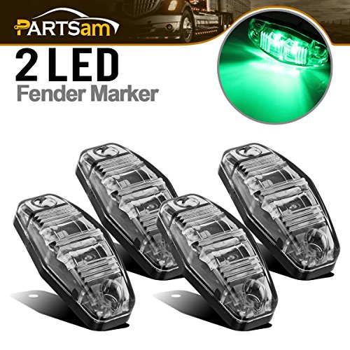 4x 2.54" Green Mini-sealed Clearance Light Marker Light for Trailer Camper Truck