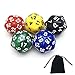 SmartDealsPro 5-Pack of Random Color D30 Polyhedral Dice for DND RPG MTG Table Games with Free Pouch