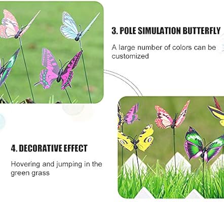 Haihuic 50pcs Mariposa 3D para Maceta de jardín Plantador Estacas ...