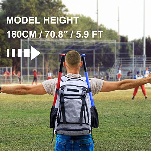 image for ZOEA Baseball Bat Bag Backpack, T-Ball & Softball Equipment & Gear for