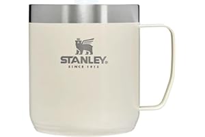 STANLEY Stay-Hot Camp Mug 12 oz | Press Fit Drink Through Lid | Cup for Coffee, Tea and Drinks | Insulated Stainless Steel Coffee Mug | BPA-Free | Cream Gloss