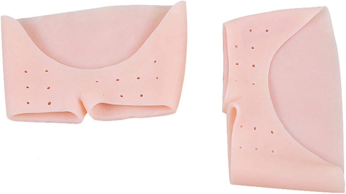 Gel Toe Caps or Metatarsal Covers with Toe Separators Prevent Calluses and Blisters Ballet Pointe For Men and Women– 2 Pairs|4 Pcs (half toe, nude)