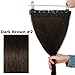 Clip in Human Hair Extension One piece Dark Brown #2 5 Clips 3/4 Full Head Natural Long Straight Soft Real Remy Hair Easy to wear 16 inch/45g