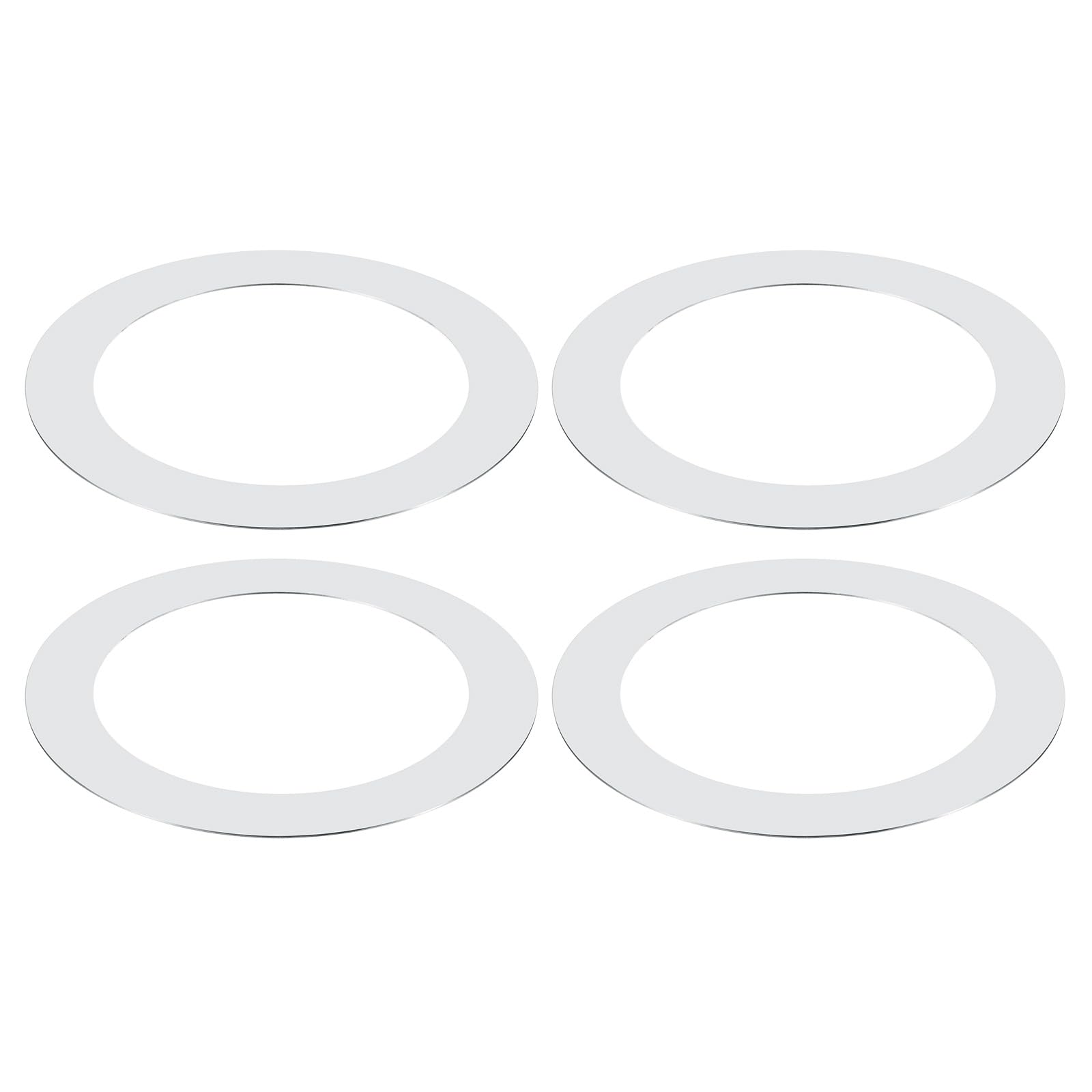 PATIKIL Goof Rings Inner Diameter 3.86", Outer Diameter 7.72", 4 Pcs Metal Goof Rings Cover Recessed Light Trim for Ceiling Wall Fixtures Can Lighting Down Light LED, Matte Finish Chrome