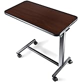 Medical king Adjustable Overbed Bedside Table with Wheels Bed Desk Over Bed with Wheels Hospital Table for Hospital and Home Use