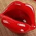 Loghot Creative Ceramic Cigarette Ashtrays with Lips Style Fashion Home Decorations (Light Red)