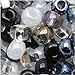 Czech Seed Beads 6/0 ''Top Hat'' Mix Black White Silver (1 Ounce)