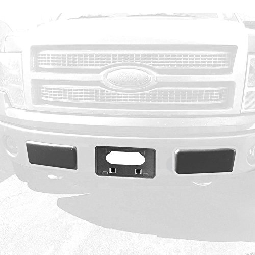 Winunite F150 Bumper Guards Pads Insert Replacement+Front Licenses Plate Frame Bracket Mounting Frame Holder 2009-2014 Ford F-150(Replaces OE Part: FO1068134 FO1053100)