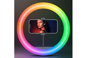 Weilisi 10" RGB Ring Light, 38 Color Modes, Stepless Dimmable/Speed LED Ring Light