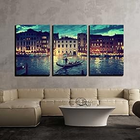 Grand Canal in Sunset Time Venice Italy x3 Panels