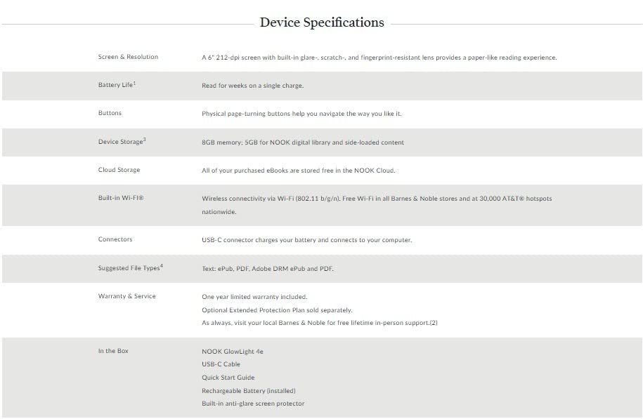 Barnes & Noble Nook Glowlight 4e eReader | 6