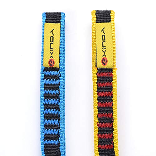 XINDA 16mm Nylon Sling Runner 22kN / 4840lb Climbing Utility Cord Rock Climbing, Mountaineering, Rappelling, Hiking, Emergency Gear (Yellow, 24inch/60cm 1pcs)