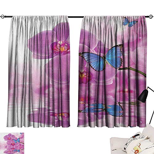 Josepsh Butterflies Light Darkening Curtains Orchid With