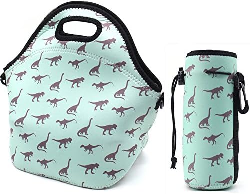 Insulated Neoprene Lunch Bag Zipper Washable Stretchy Waterproof Outdoor Picnic Outdoor Travel Fashionable bag Handbag Pouch for Women Men Kids Girls (Dragons)