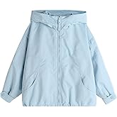 SEEFOR 2026 Premium Girls Hooded Windbreaker Jacket, Zip-Up Lightweight Outerwear with Pockets