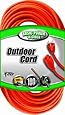 Coleman Cable 23098803 02309 16/3 Vinyl Outdoor Extension Cord, Orange, 100-Feet