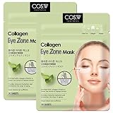COS.W Smoothing Collagen Eye Pads(2 Pack of 30 Sheets) with Vitamin E for Dark Circles and Puffiness (60 Count)