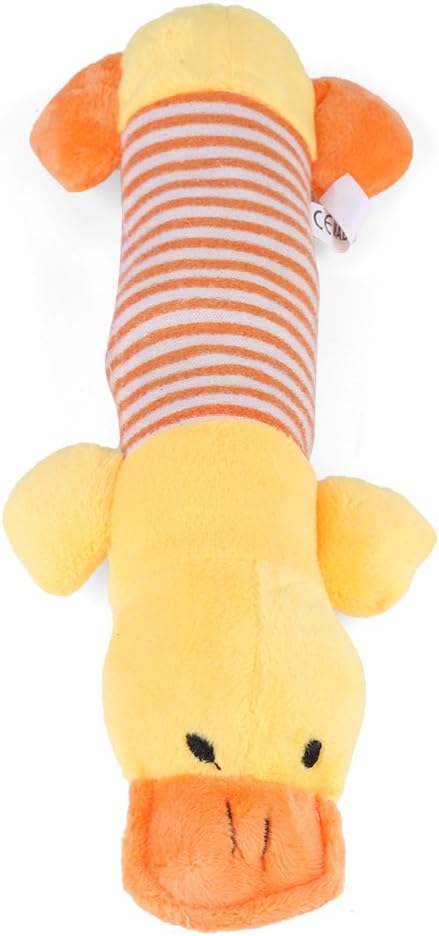 Fdit Dog Squeaky Toy Dog Soft Plush Toys with Squeaker Hide Chew Toy for Puppies and Small Dogs Cats Medium Sized Pet(Yellow Duck)